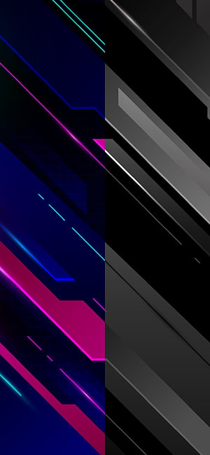 Abstract Geometric Neon Diagonal Lines on Dark Background HD phone wallpaper