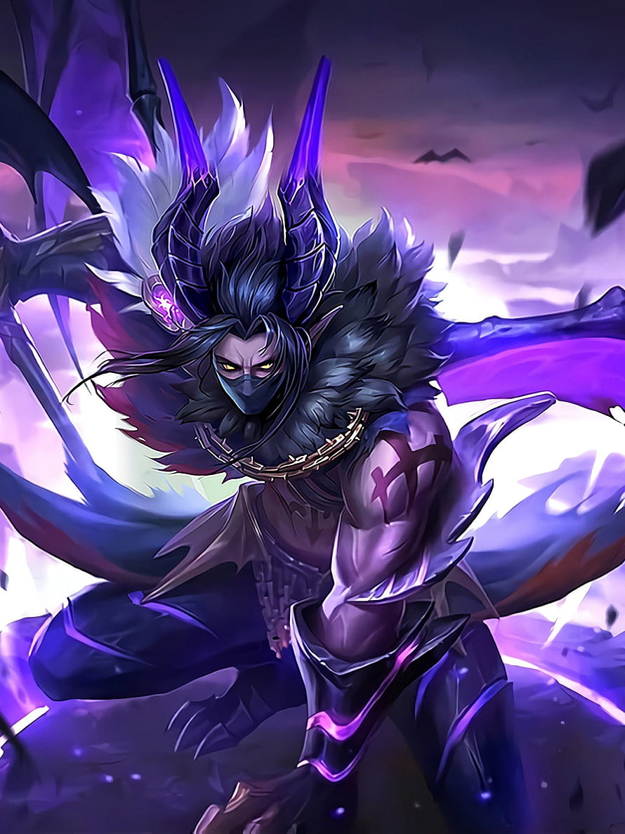 Moskov Twilight Dragon Skin from Mobile Legends in Dark Fantasy Art Style HD phone wallpaper