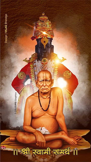 Swami Samarth Meditating Before Divine Shiva Iconography HD phone wallpaper