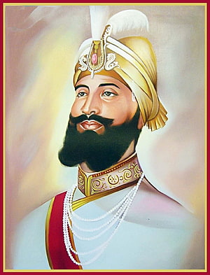 Guru Gobind Singh Portrait in Traditional Turban and Regal Attire HD phone wallpaper