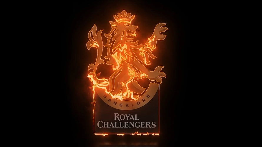 Royal Challengers Bangalore Fire Emblem Logo on Black Background HD wallpaper