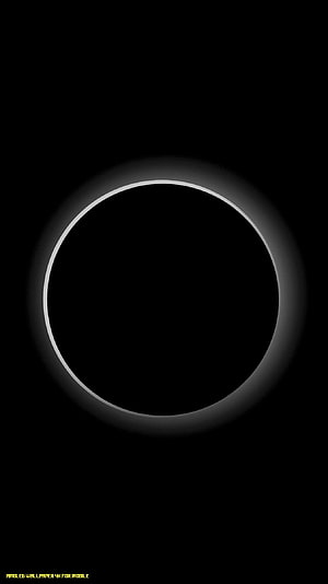 Minimalist Black AMOLED Circle with Soft White Glow Ring HD phone wallpaper