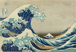 The Great Wave off Kanagawa by Hokusai Japanese Woodblock Print HD wallpaper