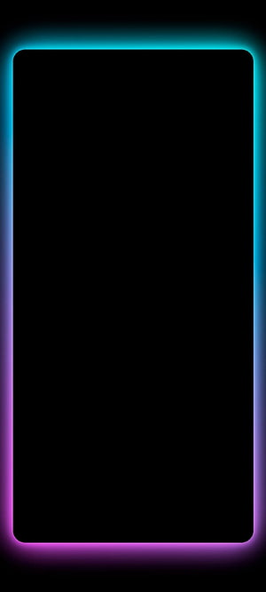 Minimalist AMOLED Black Wallpaper with Cyan and Magenta Neon Border Glow HD phone wallpaper