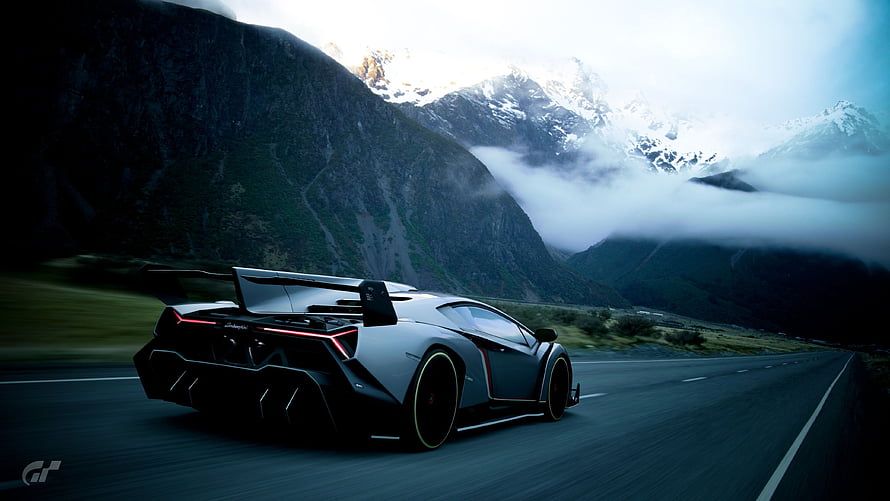 Gran Turismo 7 Lamborghini SC18 Alston Racing on Mountain Road HD wallpaper