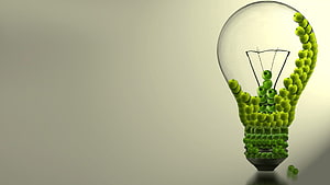 Green Apple Light Bulb Concept for Sustainable Energy and Eco-Friendly Innovation HD wallpaper