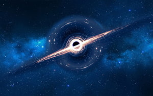 Supermassive Black Hole with Accretion Disk and Cosmic Nebula in Deep Space HD wallpaper