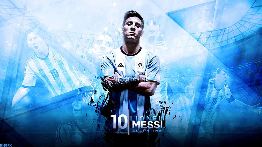 Lionel Messi Argentina National Team Number 10 Blue Stadium Wallpaper HD wallpaper