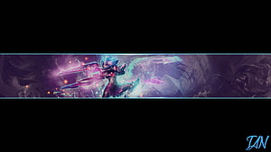 Epic Fantasy Warrior Wielding Glowing Blades in Purple and Cyan Digital Art HD wallpaper