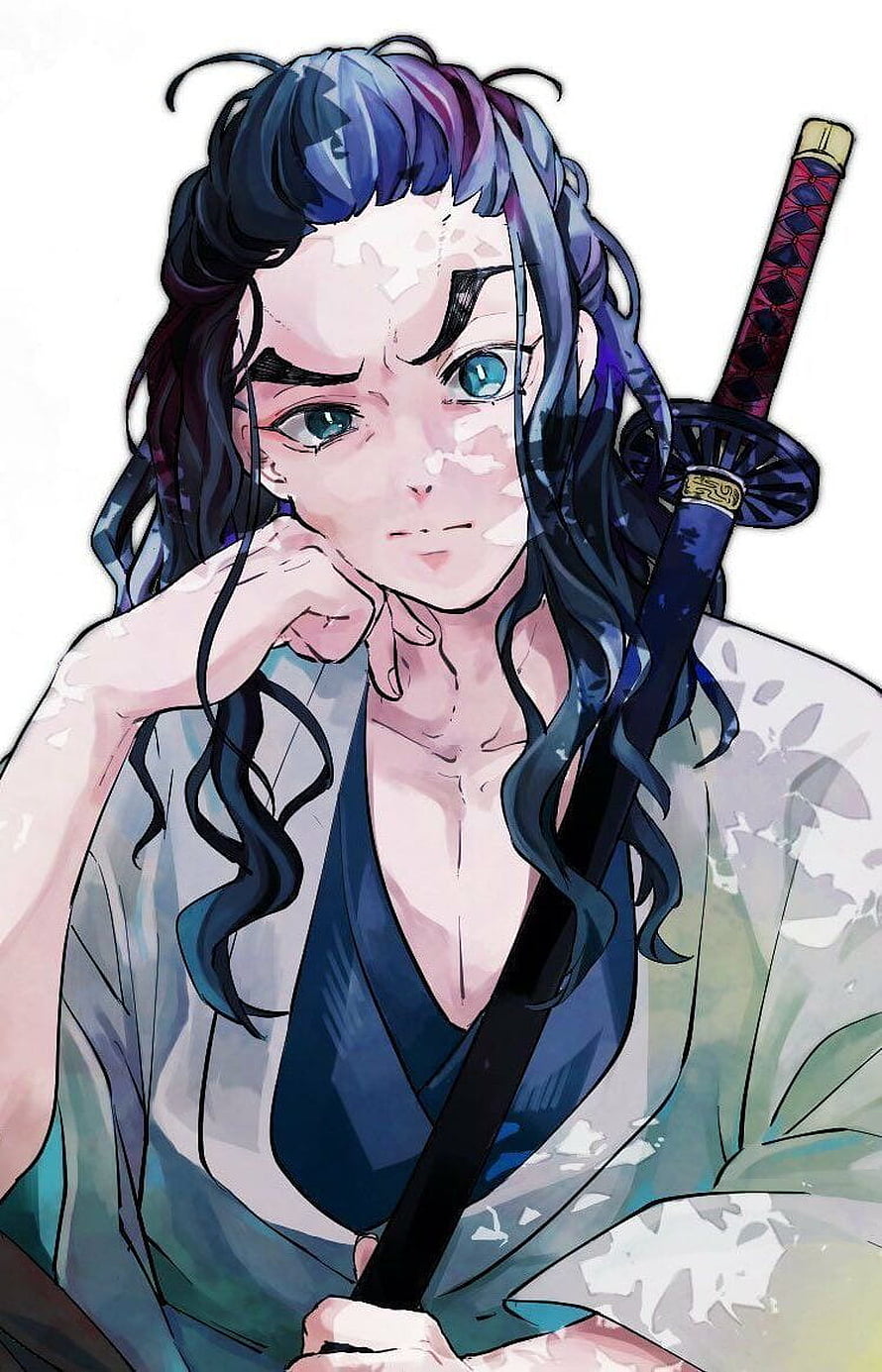 Hotaru Haganezuka Anime Character Portrait with Katana and Traditional Attire HD phone wallpaper