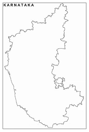 Karnataka State Outline Map with Black Border on White Background HD phone wallpaper