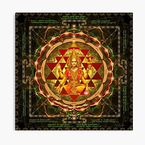 Lakshmi Yantra Sacred Geometry Mandala with Sanskrit Mantras and Divine Goddess Iconography HD phone wallpaper