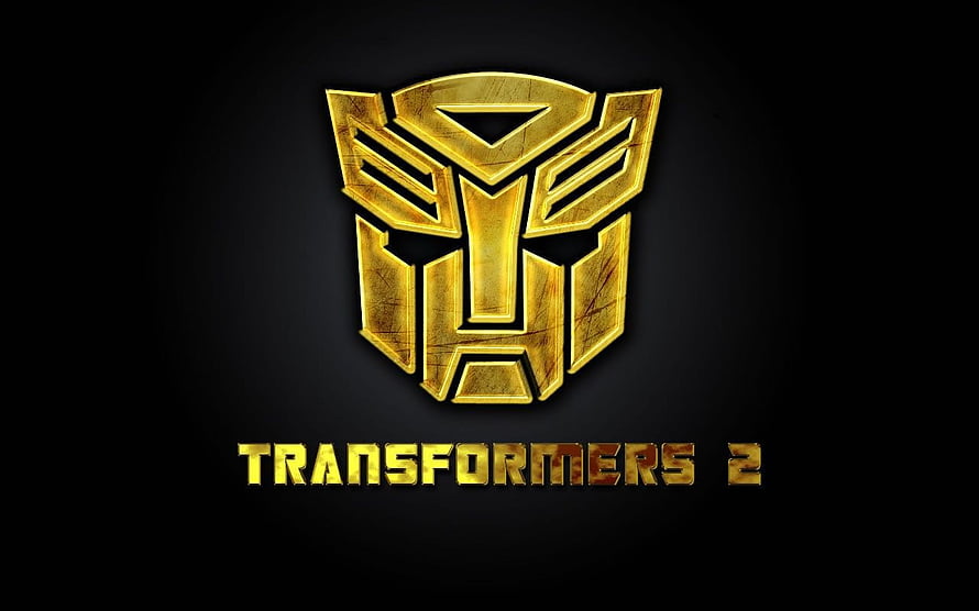 Transformers 2 Autobot Emblem in Gold on Black Background HD wallpaper