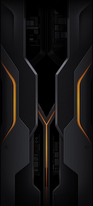 Poco F3 GT Futuristic Dark Tech Design with Orange Neon Accents HD phone wallpaper