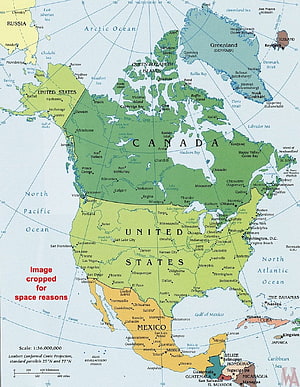 North America Political Map Showing Canada, United States, and Mexico Borders HD phone wallpaper