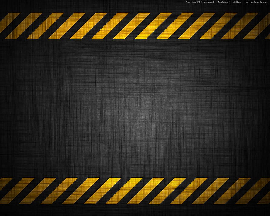 Industrial Hazard Stripes on Dark Textured Metal Background HD wallpaper
