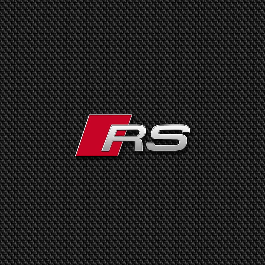 Audi RS Performance Badge on Textured Carbon Fiber Background HD phone wallpaper