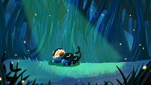 Ranking of Kings Anime Scene: Boy and Black Creature in Enchanted Forest HD wallpaper