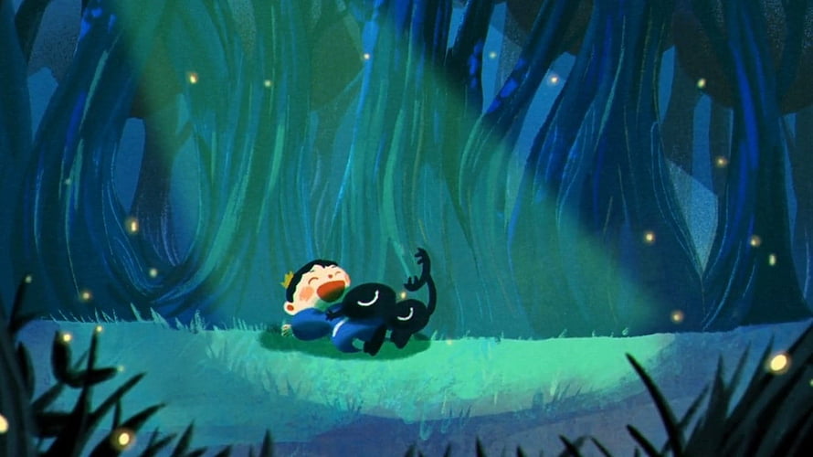 Ranking of Kings Anime Scene: Boy and Black Creature in Enchanted Forest HD wallpaper