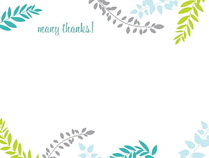 Pastel Botanical Corner Frame with Many Thanks Text on White Background HD wallpaper