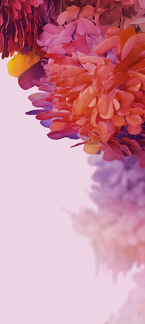 Vibrant 3D Petal Cluster Abstract Floral Art with Soft Pastel Background HD phone wallpaper