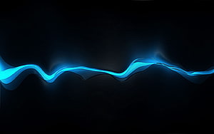 Glowing Electric Blue Wave Abstract Dark Background HD wallpaper