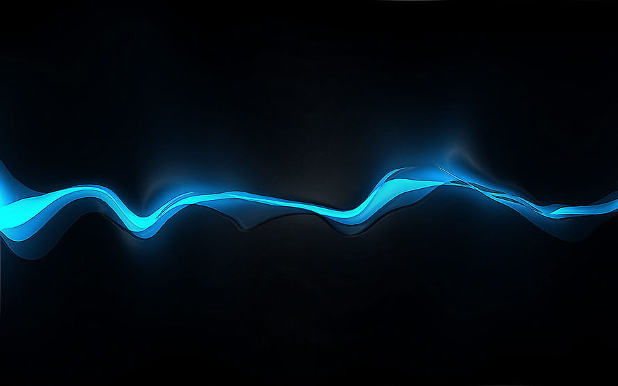 Glowing Electric Blue Wave Abstract Dark Background HD wallpaper