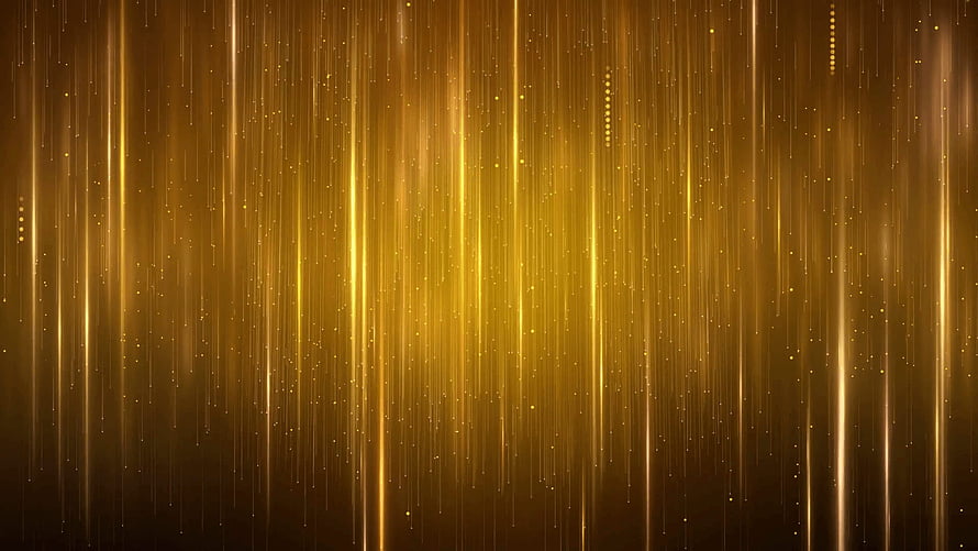 Elegant Golden Vertical Light Streaks with Sparkling Particles on Dark Background HD wallpaper