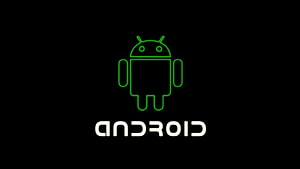 Glowing Green Android Robot Logo on Black Background HD wallpaper