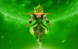 Broly Super Saiyan Green Aura Dragon Ball Super Anime Character HD wallpaper