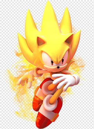 Super Sonic in Dynamic Running Pose with Golden Energy Aura and Red Sneakers HD phone wallpaper