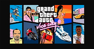 Grand Theft Auto Vice City Comic Style Key Art Featuring Tommy Vercetti and Neon Cityscape HD wallpaper