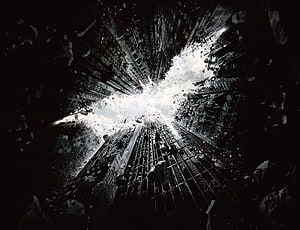 The Dark Knight Rises Cinematic Shattered Glass Explosion Scene HD wallpaper