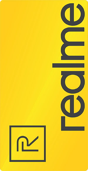Realme Brand Logo on Vibrant Yellow Background with Minimalist R Icon HD phone wallpaper