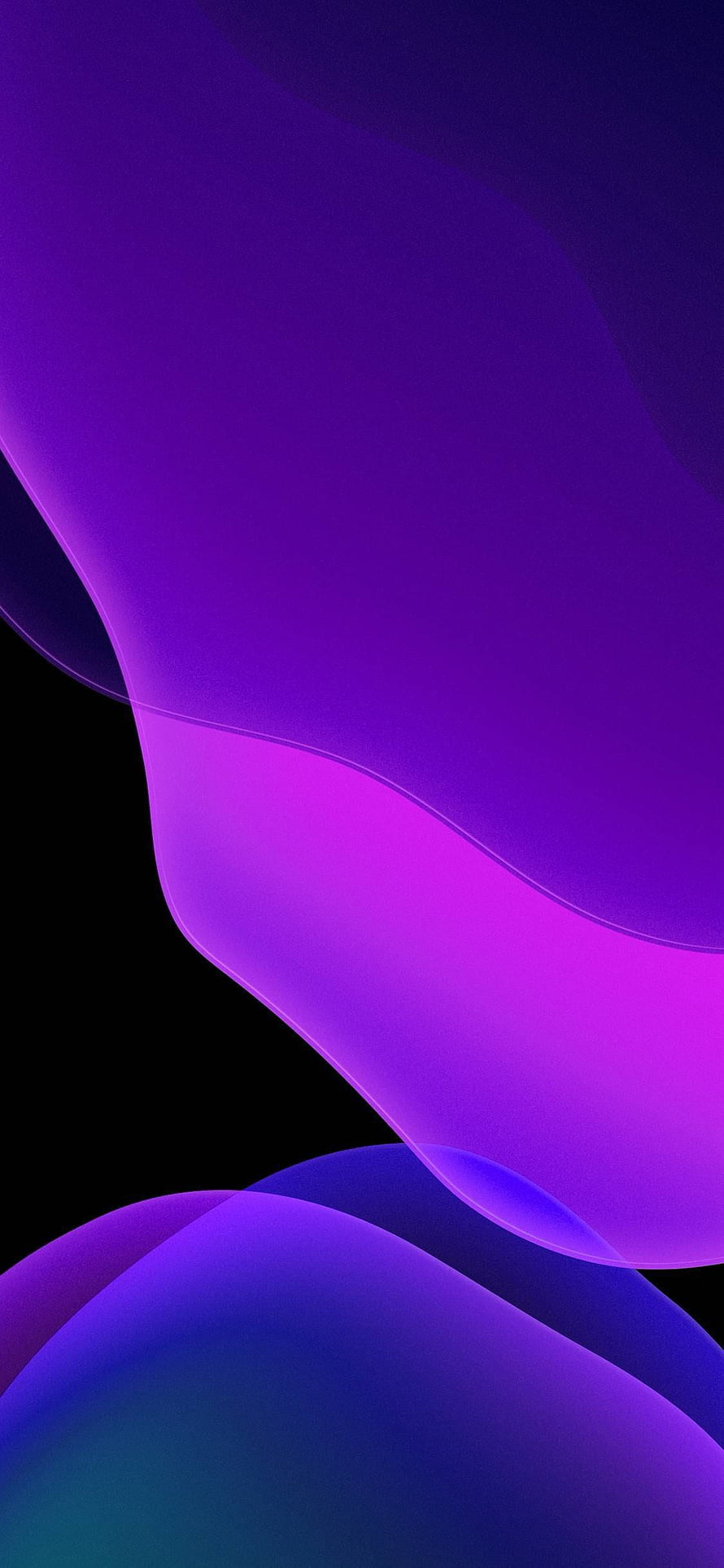 Abstract Purple and Blue Gradient Waves on Black Background HD phone wallpaper