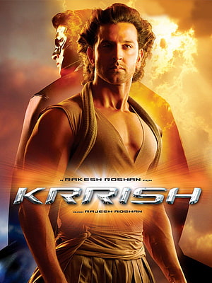Krrish Movie Poster Featuring Hrithik Roshan in Golden Light HD phone wallpaper