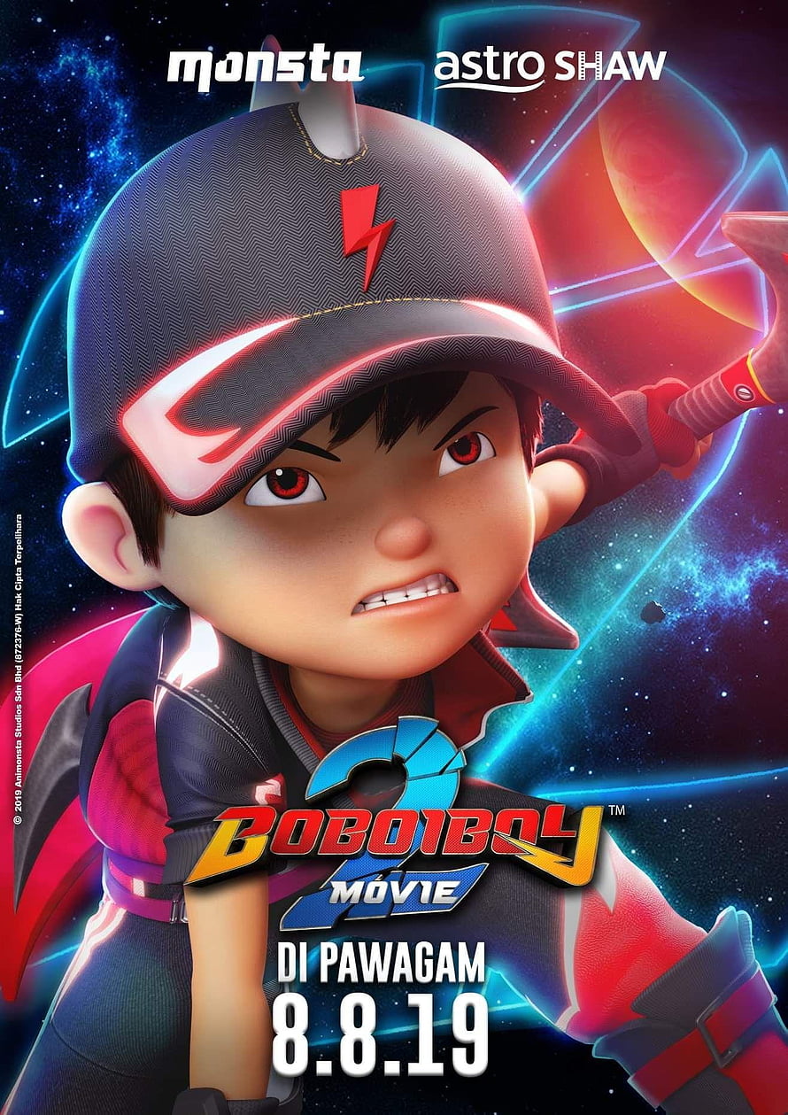 BoBoiBoy Movie 2 Poster Featuring Supra Form Character in Cosmic Setting HD phone wallpaper