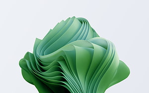 Windows 11 Green Abstract Flowing Ribbon 3D Wallpaper HD wallpaper