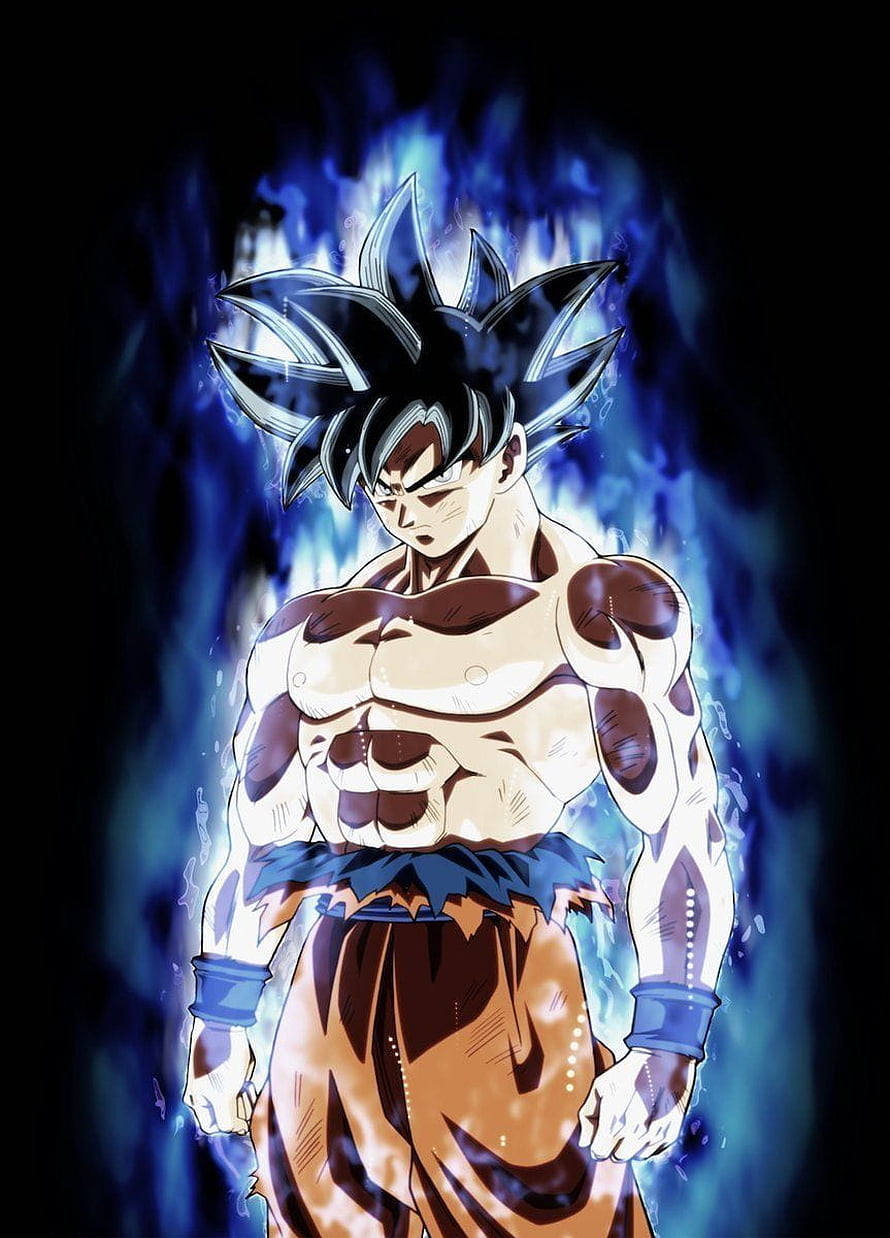 Goku Ultra Instinct Anime Character with Blue Aura and Spiky Hair HD phone wallpaper