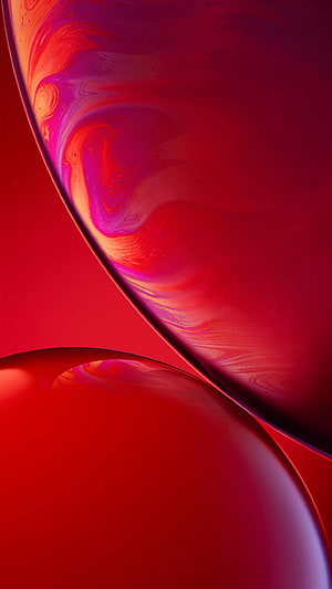 Vibrant Red and Magenta Abstract Liquid Swirls on Glossy Curved Surfaces HD phone wallpaper