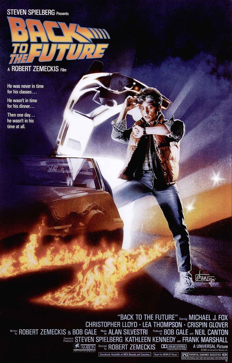 Back to the Future Movie Poster Featuring Marty McFly and the DeLorean Time Machine HD phone wallpaper