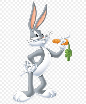 Bugs Bunny Cartoon Character Eating a Carrot on Transparent Background HD phone wallpaper