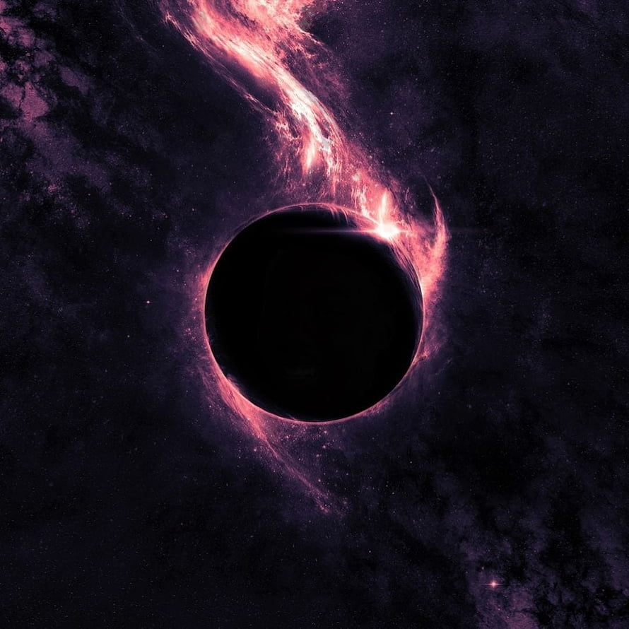 Cosmic Black Hole with Glowing Accretion Disk and Nebula HD phone wallpaper