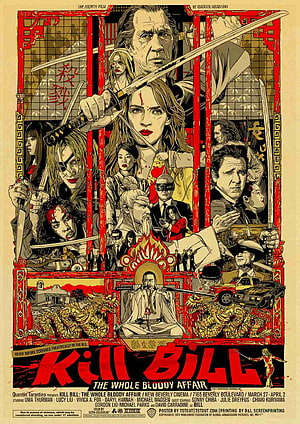 Kill Bill The Whole Bloody Affair Vintage Movie Poster Art Print HD phone wallpaper