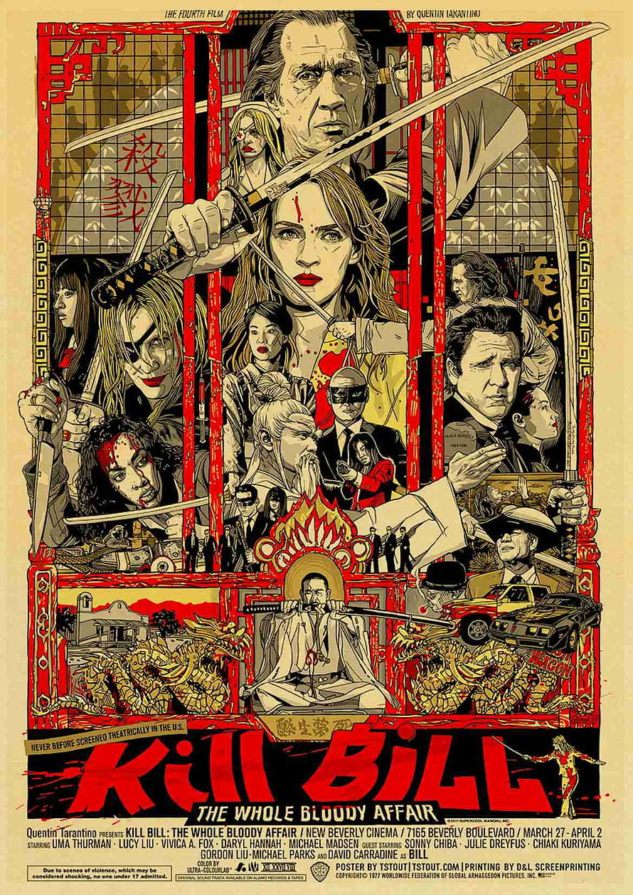 Kill Bill The Whole Bloody Affair Vintage Movie Poster Art Print HD phone wallpaper