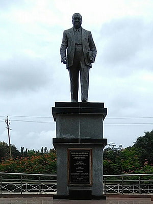 Dr. B. R. Ambedkar Bronze Statue on Monumental Pedestal HD phone wallpaper