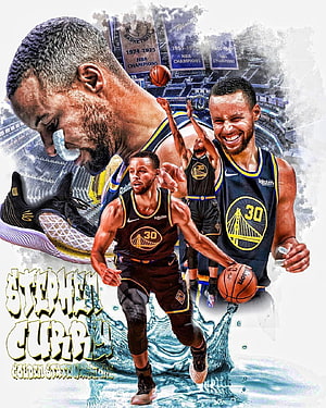 Stephen Curry Golden State Warriors Basketball Action Artwork HD phone wallpaper