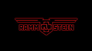 Rammstein Band Logo with Red Neon Glow on Black Background HD wallpaper