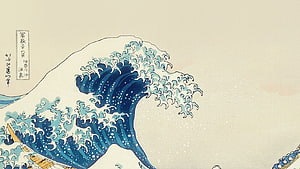 The Great Wave off Kanagawa Japanese Woodblock Print by Hokusai HD wallpaper