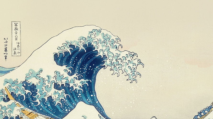 The Great Wave off Kanagawa Japanese Woodblock Print by Hokusai HD wallpaper